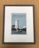 North Shields - Modern Poster Art Mounted Print